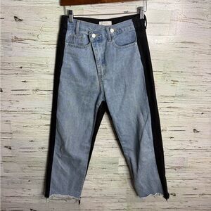 Oak + Fort Two-Tone Black and Blue Women's Jeans size small